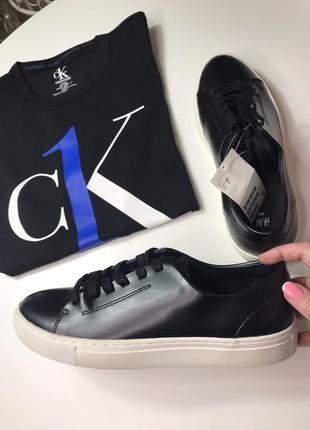 Кожаные кроссовки h&m 6
