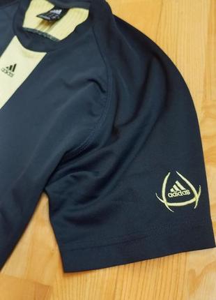 Спортивная футболка adidas / чёрная футболку с желтыми вставками  / m / кофта / футболка с коротким рукавом  /2 фото
