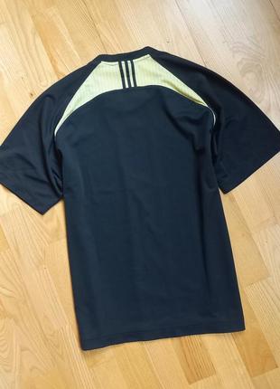 Спортивная футболка adidas / чёрная футболку с желтыми вставками  / m / кофта / футболка с коротким рукавом  /6 фото