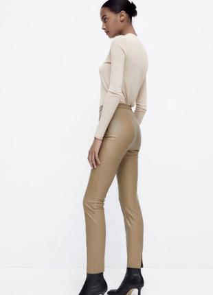 Zara легінси жіночі з екошкіри2 фото