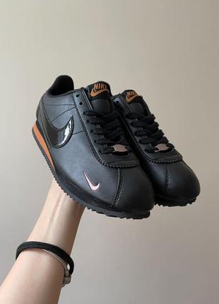 Жіночі демісезонні чорні шкіряні кросівки nike cortez 🆕 найк кортез6 фото