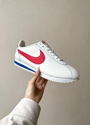 Жіночі демісезонні білі з червоним шкіряні кросівки nike cortez 🆕 найк кортез6 фото