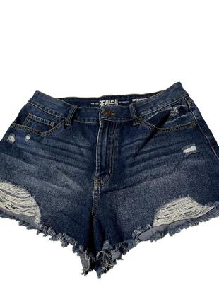 Короткі джинсові рвані шорти1 фото