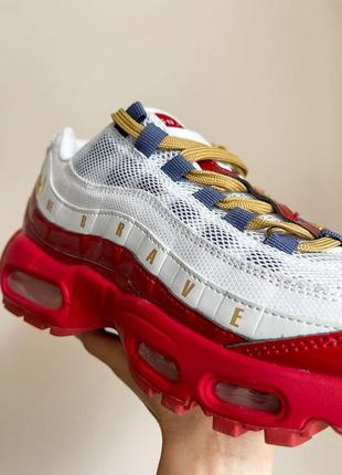 Жіночі білі з червоним кросівки nike air max 95 🆕 найк аир макс5 фото