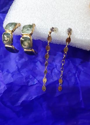 Сережки емаль kenneth cole 360грн, золотисті вісюльки 140, американський вінтаж