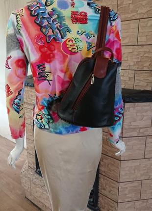 Женская сумка   vera pelle через плечо кожаный рюкзак италия