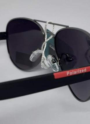 Atmosfera  очки капли мужские солнцезащитные черные с красными втавками поляризированые8 фото