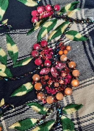 Zara сорочка "калина" вишивка камнями  подовжена як нова3 фото