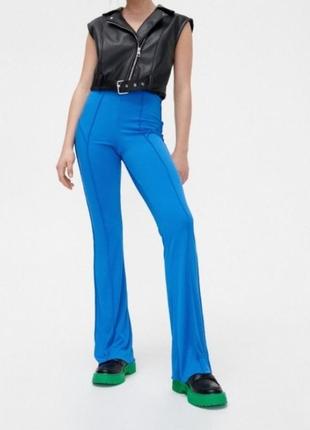 Штани брюки кльош електрик сині легінси лосини