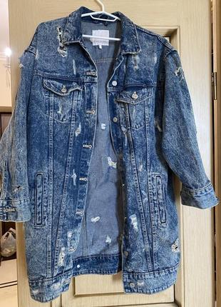 Джинсова куртка оверсайз zara