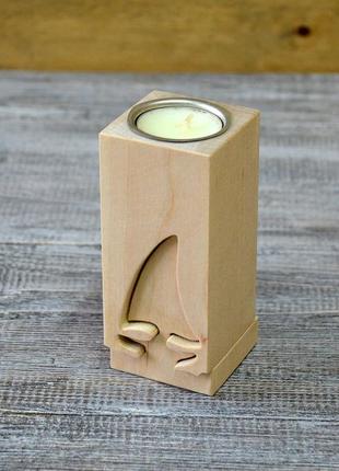 Свічник, свічник для чайної свічки, свічник з дерева, подсвечник, свеча в подсвечнике2 фото