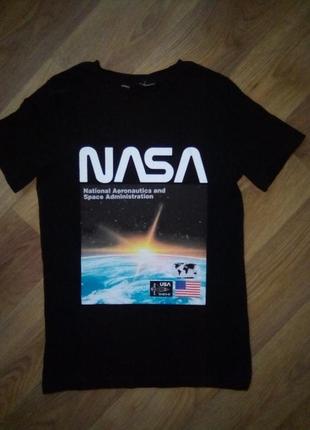 Футбока черная на мальчика 9-11 лет наса nasa