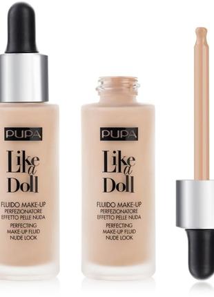 Pupa like a doll perfecting make-up fluid nude look рідка тональна основа