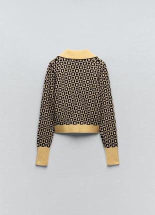 Жаккардовый свитер с геометрическим узором   zara4 фото