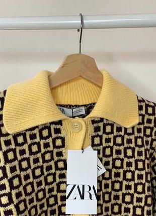 Жаккардовый свитер с геометрическим узором   zara8 фото