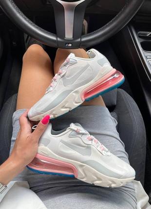 Жіночі кросівки nike air max 270 react grey pink2 фото