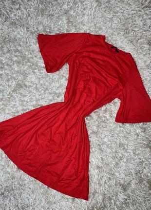 Красное мини платье ,платье-футболка