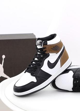 Кроссовки мужские nike air jordan 1 retro high (зима, мех)1 фото