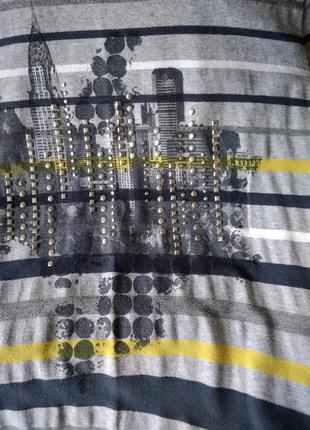 Р 14 / 48-50 стильная футболка  серая в полоску вискоза трикотаж gerry weber5 фото