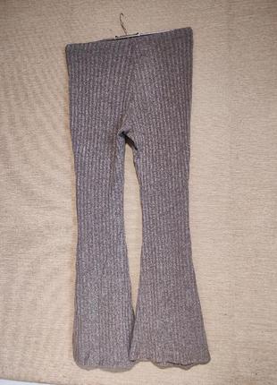 Модні трикотажні брюки штани кльош в рубчик6 фото