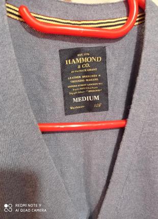 Р8. бавовняна вовняна фірмова hammond сіро-блакитна безрукавка жилетка кишенями на гудзиках вовна4 фото