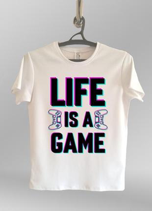 Чоловіча футболка з принтом life is a game ігрова футболка для геймера