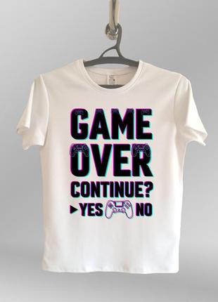 Чоловіча футболка з принтом game over ігрова футболка для геймера