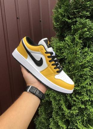 Шкіряні кросівки nike air jordan 1 low / чоловічі кросівки для міста на осінь-весну / мужские спортивные кроссовки для активного отдыха и для города