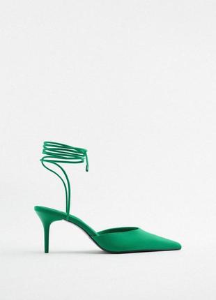 Красивые зелёные туфли zara2 фото