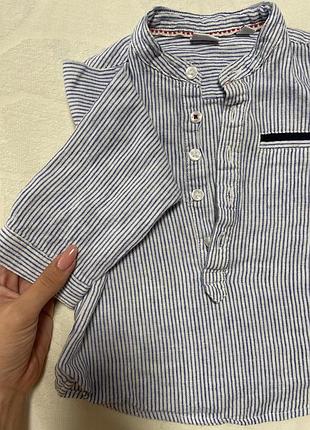 Стильная льняная рубашка на мальчика 5-12 месяцев, италия