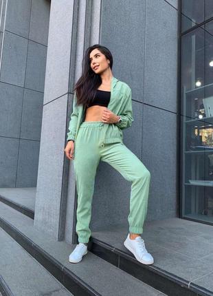 Жіночий спортивний костюм вельветовий чорний синій бежевий зелений сірий