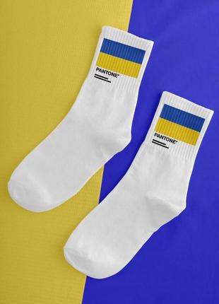 Шкарпетки преміум білі унісекс «pantone 2022»1 фото