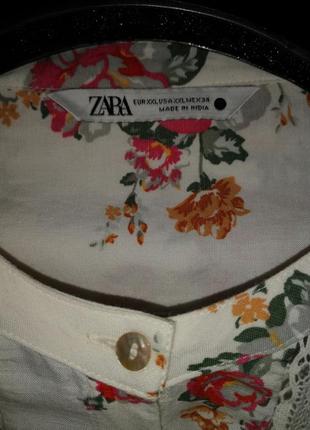 Блуза рубашка в цветочный принт zara4 фото
