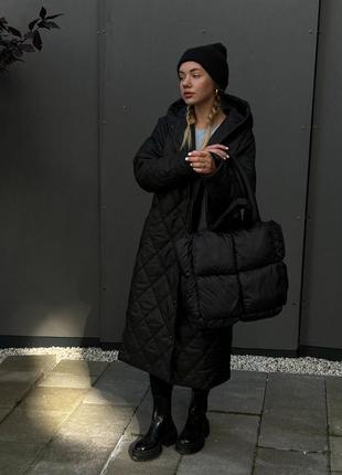 Пальто пуховик стеганный