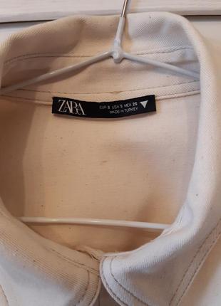 Крутое джинсовое мини платье рубашка с объемными рукавами zara8 фото