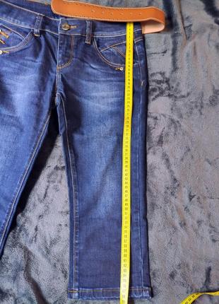 Стильні джинсові утеплені капрі, бриджі, довгі шорти жіночі на байку, 29 розмір8 фото