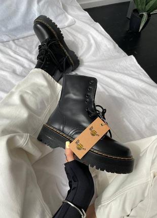 Ботінки жіночі dr.martens jadon black fur /ботинки женские мартенс