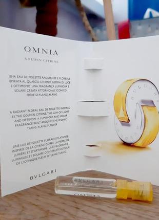 Bvlgari omnia golden citrine✨оригинал миниатюра пробник mini vial spray 1,5 мл книжка3 фото