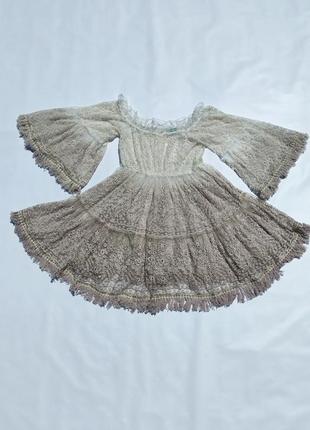 Шикарное ажурное платье с бахромой antica sartoria giacomo cinque италия