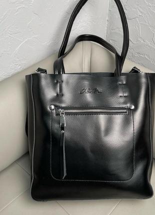Женская кожаная сумка шоппер кожаный5 фото