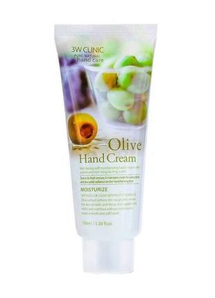 Крем для рук олива olive hand cream 3w clinic - 100 мл1 фото