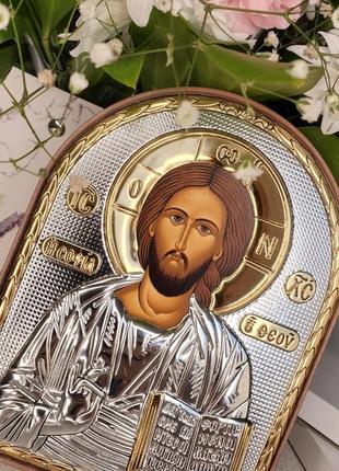 Срібна ікона "зпасник", дорогоцінна, ювелірна