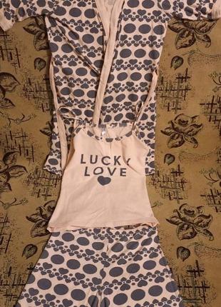 Комплект( майка, шортики та халатик)