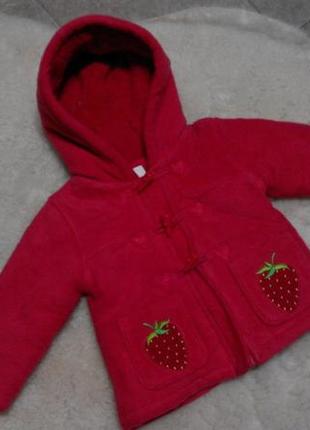 Теплое, флисовое пальтишко bluezoo на девочку 12-18 месяцев