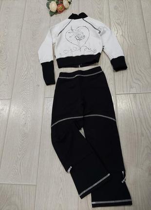 Шикарный костюм, коплект arina by charmante с широкими штанами черно-белый 104-11010 фото