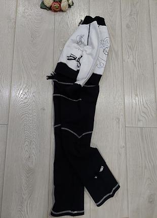 Шикарний костюм, комплект arina by charmante з широкими штанами чорно- білий 104-110