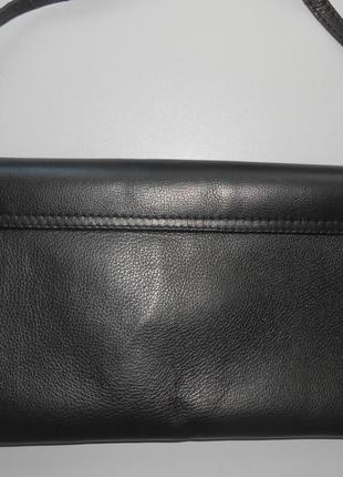 Шкіряний клатч сумка на довгому ремінці vera pelle2 фото