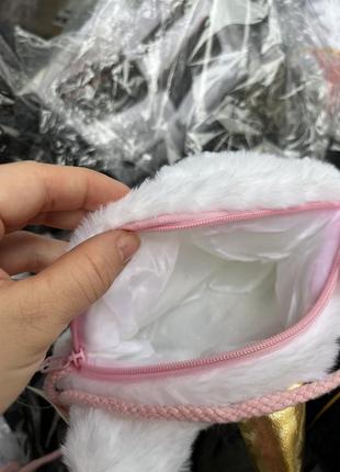 Сумочка сумка м’яка дитяча біла і рожева4 фото