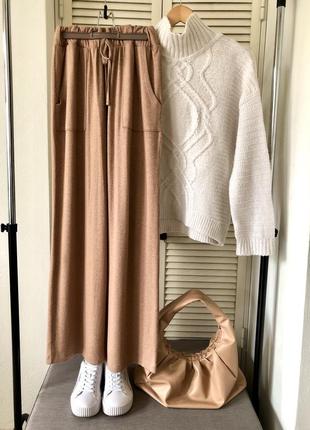 🟢online🇺🇦 широкі трикотажні штани m&s