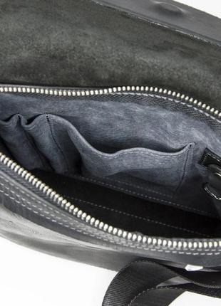 Мужская сумка grande pelle, сумка мессенджер из натуральной кожи, мужская черная сумка планшетка, матовая топ3 фото